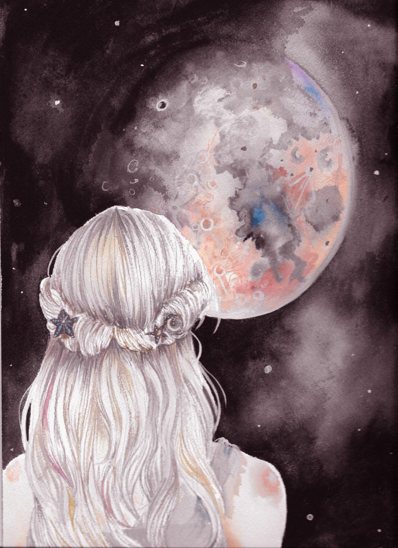 Девушка Луна арт