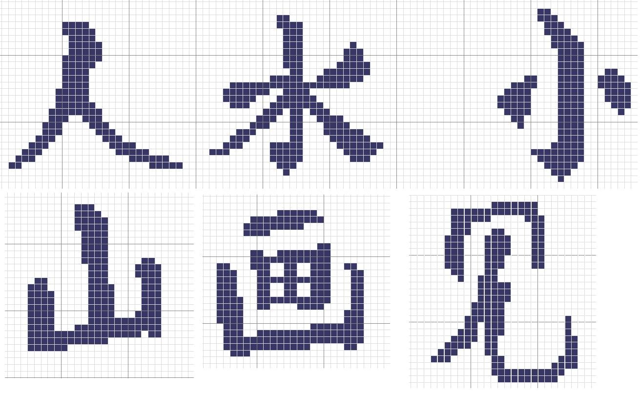Вышивка китайских иероглифов схемы
