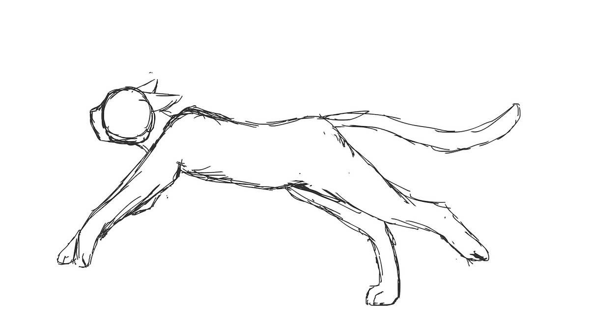Как нарисовать прыгающую кошку