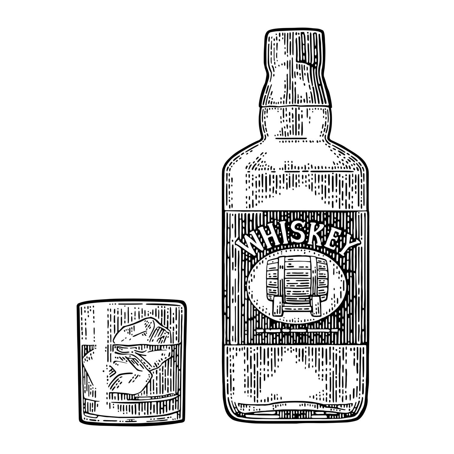 Виски в бутылке векторное изображение