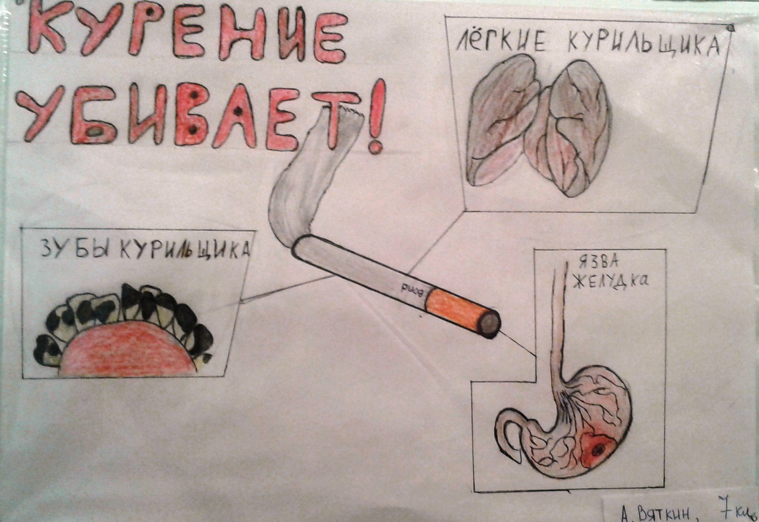 Рисунок на тему вред курения