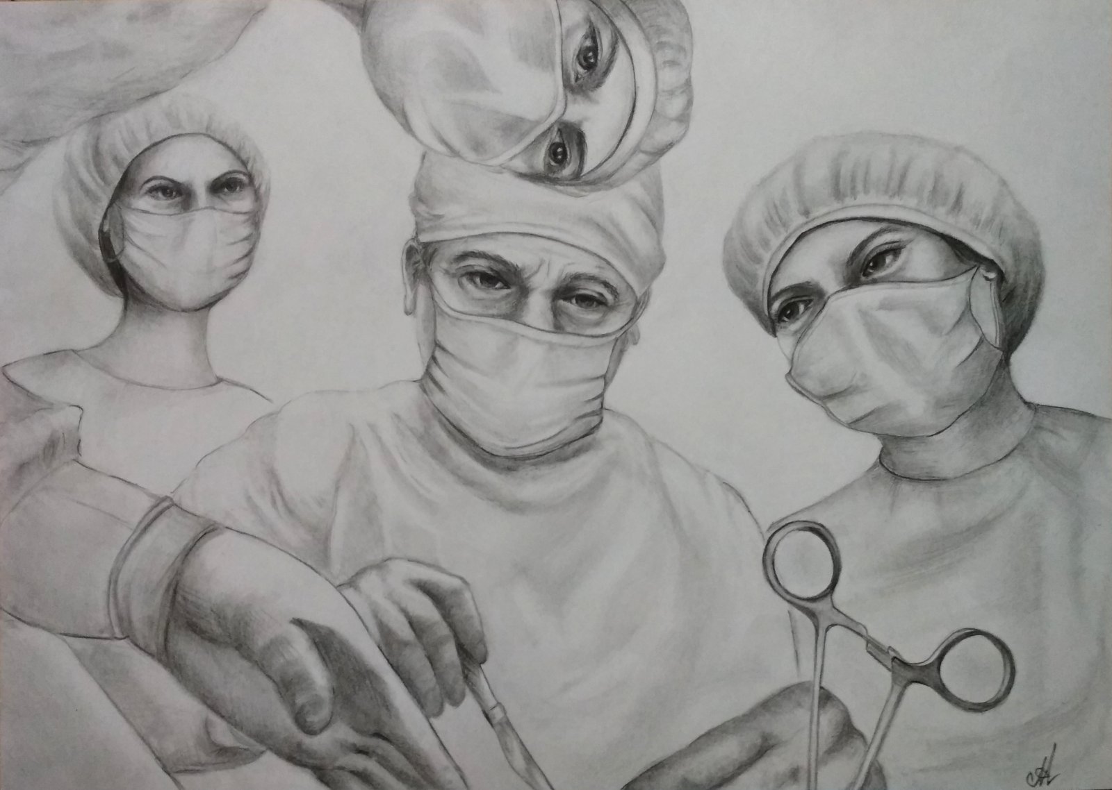 Рисуем врача в операционной