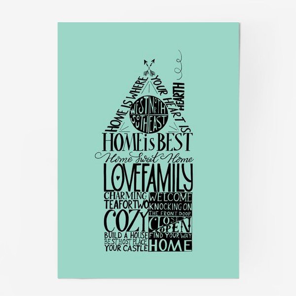 Постер в стиле леттеринг для дома
