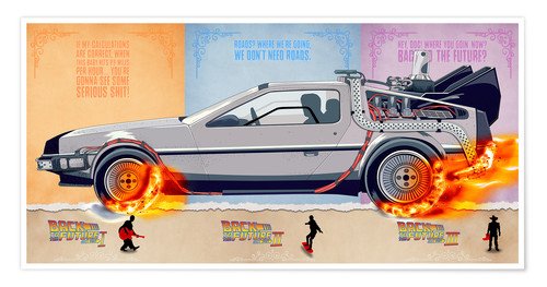 Делориан назад в будущее плакат