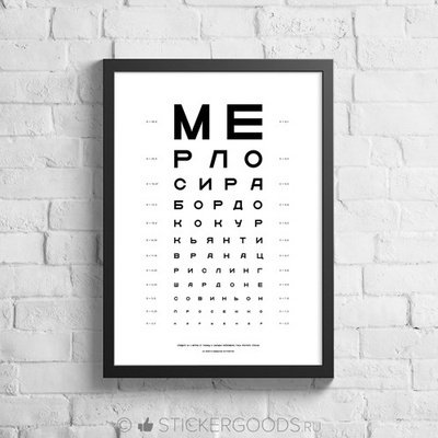 Таблица окулиста вино