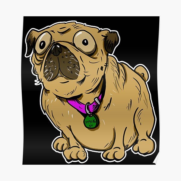 Постер мопс (49 фото)