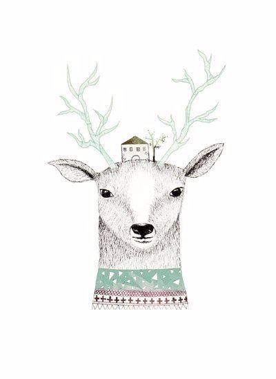 Новогодние открытки в скандинавском стиле