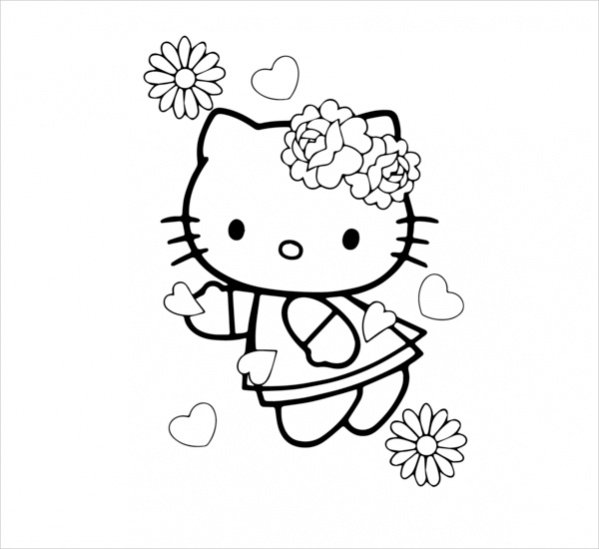 Хелло Китти черная раскраска