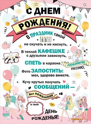 С днем рождения. Плакат