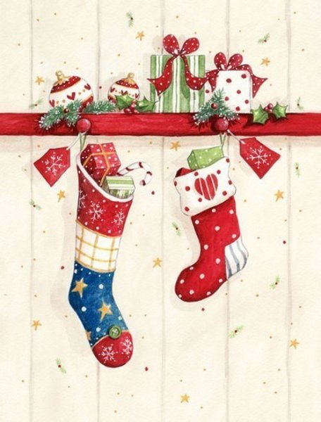 Акварельные новогодние открытки