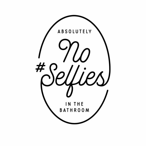 Poster absolutely no Selfy in the Bathroom