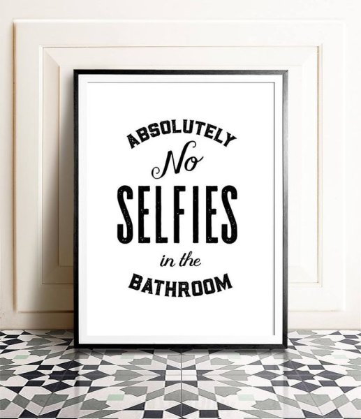 Постер no selfies in the Bathroom