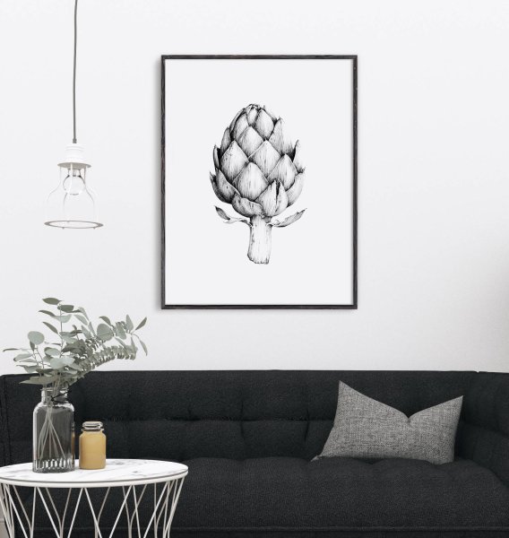 Постер артишок акварель