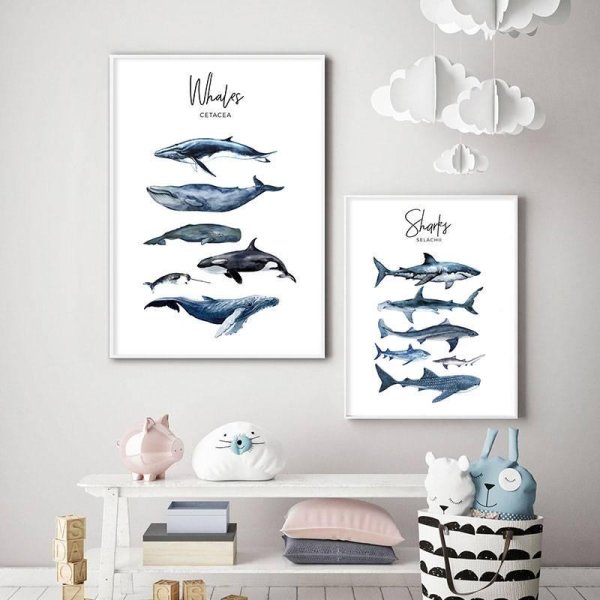 Постер кит в детскую