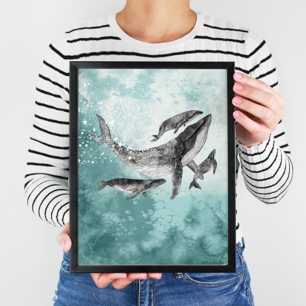 Плакат киты