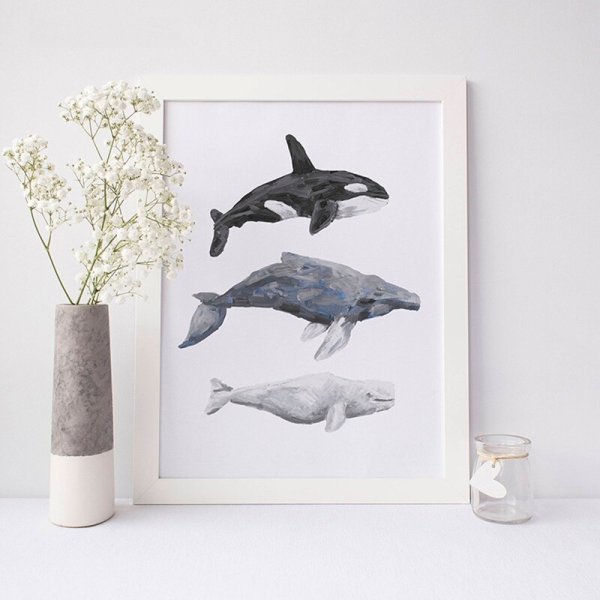 Картина кит в стиле лофт