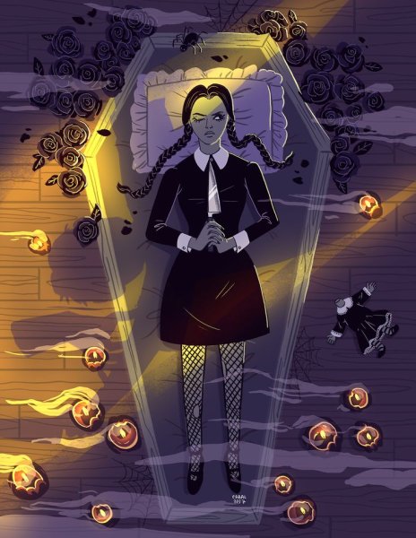 Уэнздей Аддамс тату