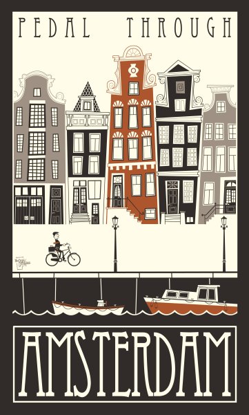 Амстердам ретро Постер