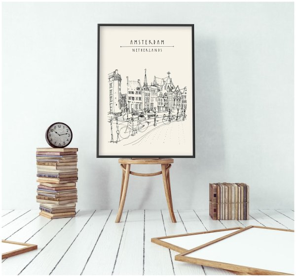 Постер домики Амстердама