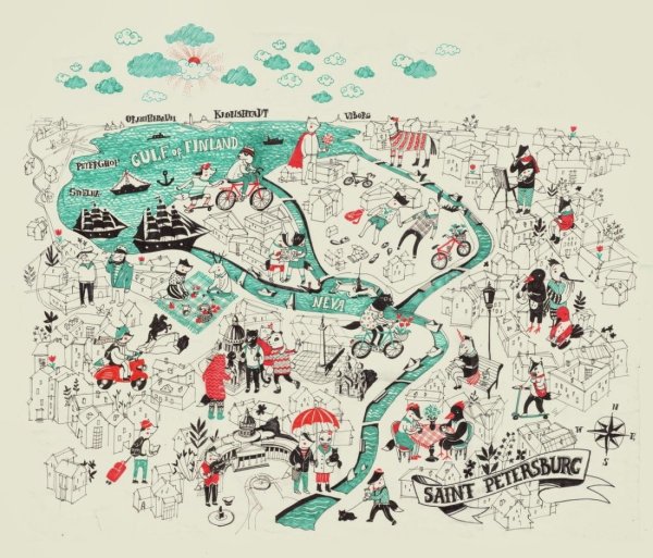 Карта Москвы с достопримечательностями для детей