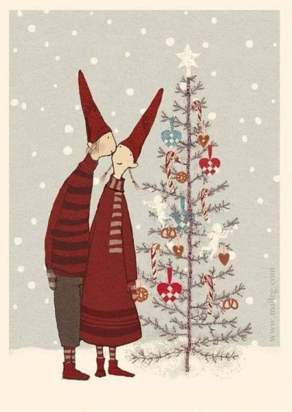 Новогодние открытки в скандинавском стиле