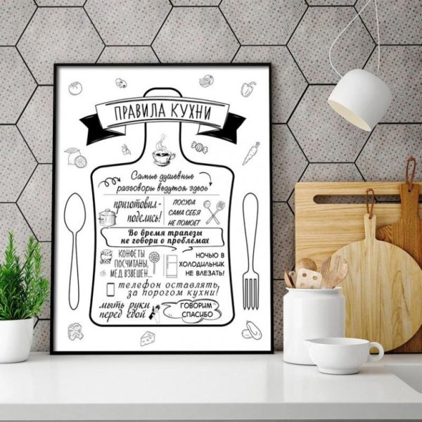 Постер " правила кухни"