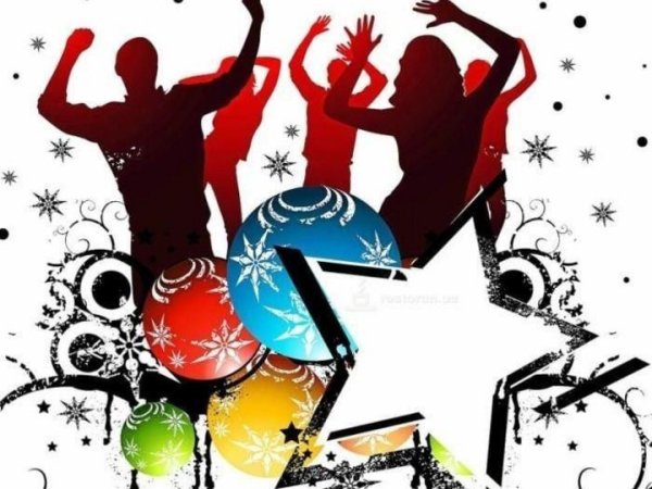 Неоновый плакат новый год