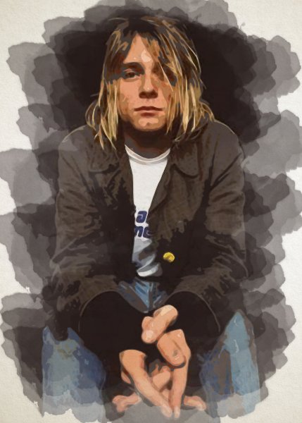 Курт Кобейн стилизованный портрет