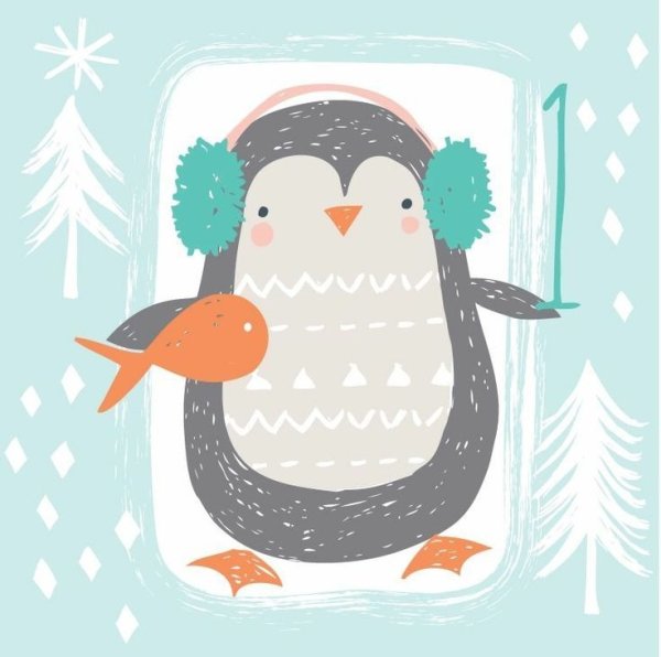 Новогодние открытки в скандинавском стиле