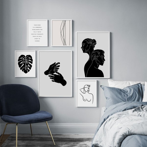 Черно-белые постеры для интерьера