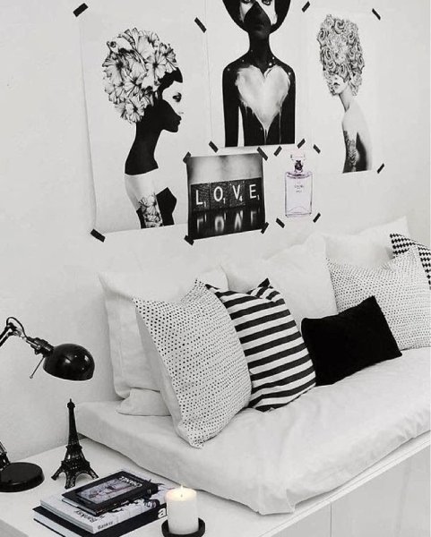 Декор в стиле черно белом