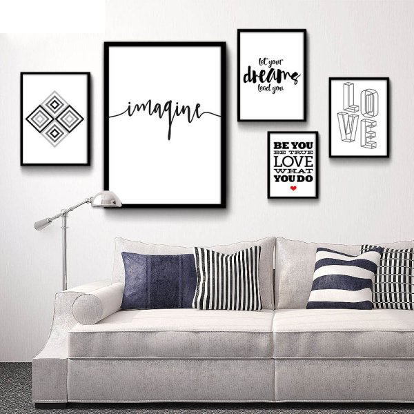 Черно-белые постеры для интерьера