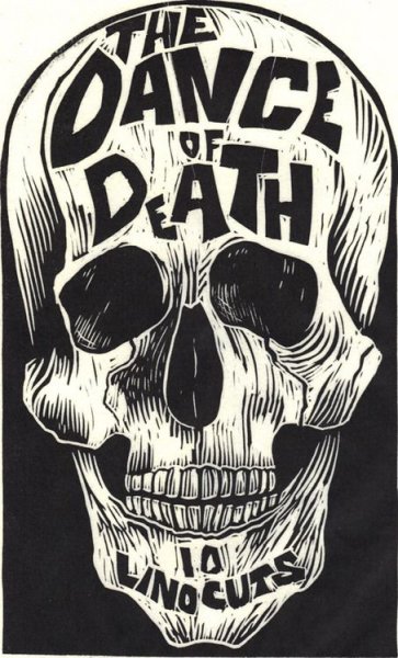 Череп линогравюра