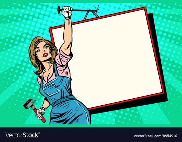 Девушка с плакатом