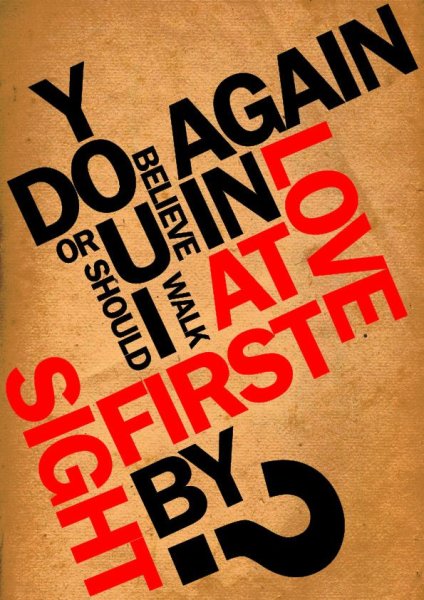 Плакат необычный типографика