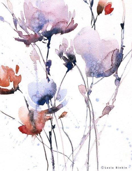 Постер Акварельные разводы в интерьере