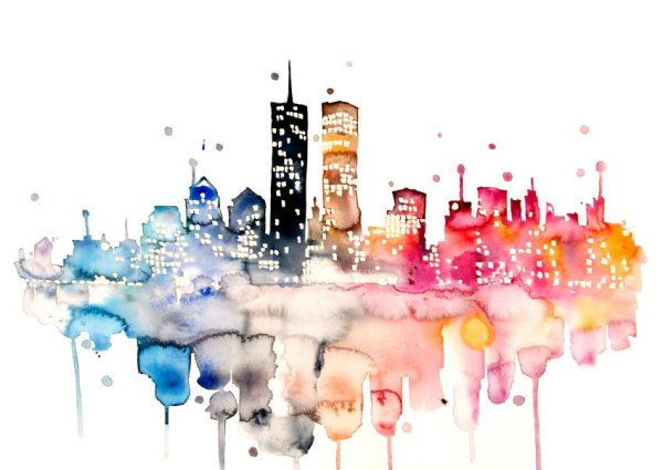 Акварельные постеры