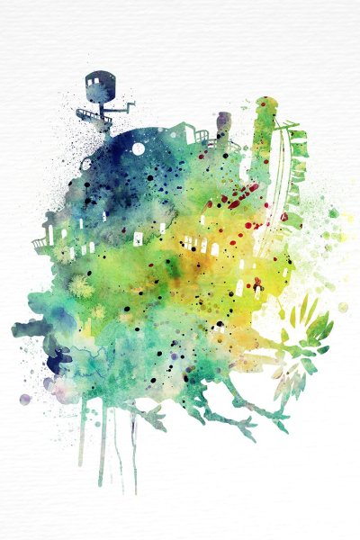 Акварельные размытые цветы