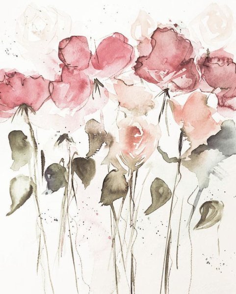 Яркие рисунки акварелью