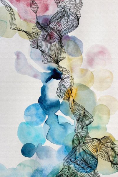 Листья акварель