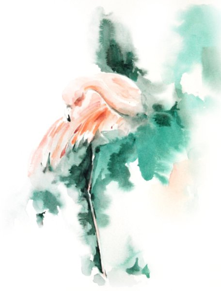 Стилизованные цветы акварелью