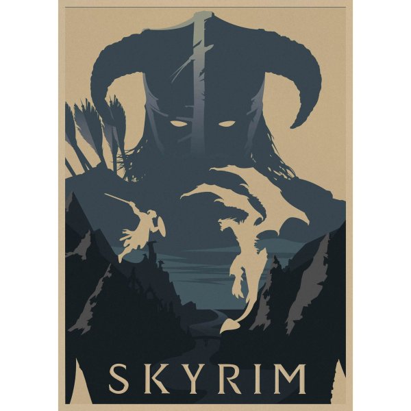 Минималистичный Постер скайрим