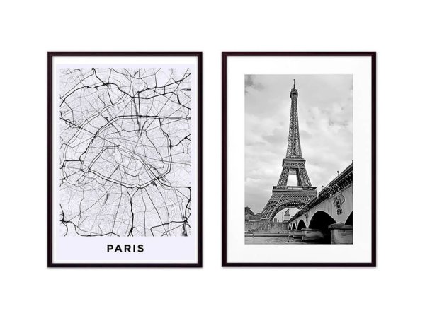 Постер Париж черно-белый