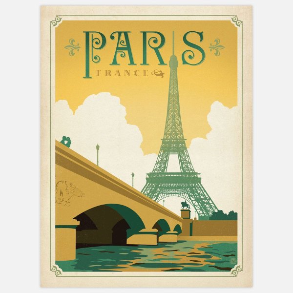 Постер Париж ретро