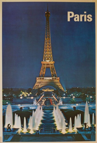 Vintage Travel poster Париж