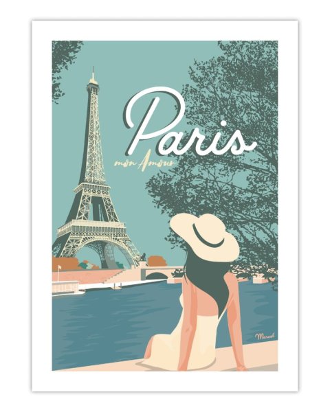 Vintage Travel poster Париж