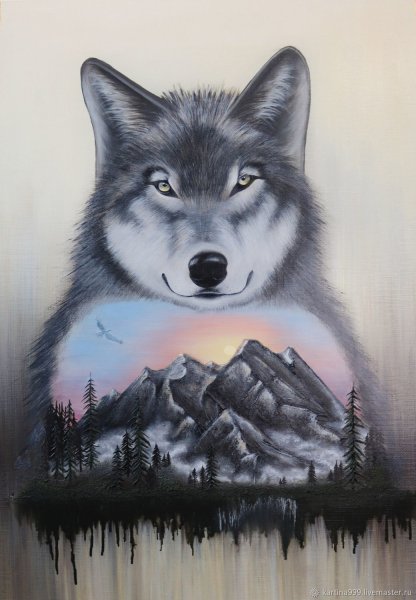 Плакат с волком