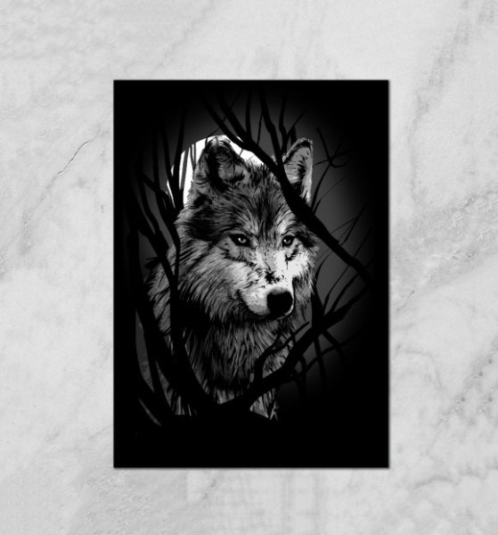 Плакат с волком