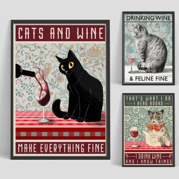 Постер черный кот