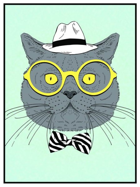 Кот с плакатом